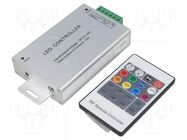 LED controller; RGB lighting control; Ch: 3; 12A; silver; -20÷40°C OPTOFLASH