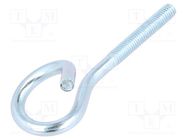 Hook; ring; steel; zinc; 80mm DROMET