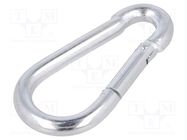 Carabiner; steel; for rope; L: 100mm; zinc; 10mm 