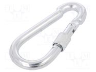 Carabiner; steel; for rope; L: 100mm; zinc; 10mm; with protection DROMET