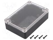 Enclosure: multipurpose; X: 80mm; Y: 120mm; Z: 36mm; ABS; black MASZCZYK