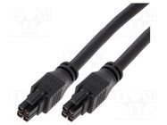Cable; Mega-Fit; female; PIN: 4; Len: 2m; 15A; Insulation: PVC; 12AWG MOLEX
