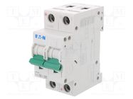 Circuit breaker; 230/400VAC; 250VDC; Inom: 6A; Poles: 2; Charact: C EATON ELECTRIC