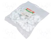 Holder; white; on round cable; 100pcs; with a nail; Ø: 11mm; H: 13mm AKS ZIELONKA