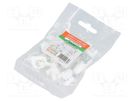 Holder; white; on round cable; 25pcs; with a nail; Ø: 11mm; H: 13mm AKS ZIELONKA