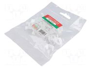 Holder; white; for flat cable; 25pcs; with a nail; H: 7.2mm AKS ZIELONKA