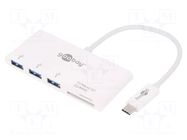 Adapter; USB 3.0; 0.15m; white; Connector colour: white GOOBAY