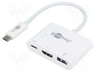 Adapter; HDMI 1.4,USB 3.0; 0.15m; white; Support: 4K,UHD 2160p Goobay