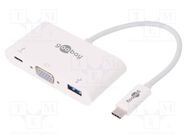 Adapter; USB 3.0; 0.15m; white; Support: 1080p,FullHD; white; 60W Goobay