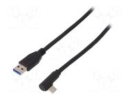 Cable; USB 3.0; USB A plug,USB C angled plug; 2m; black; Cu; 5Gbps GOOBAY