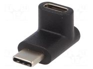 Adapter; USB 3.0; USB C socket,USB C angled plug up/down; black Goobay
