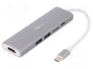 Adapter; USB 3.0; white; aluminium; Connector colour: grey GOOBAY