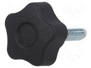 Knob; Ø: 25mm; Ext.thread: M6; 20mm; H: 19mm; technopolymer PA ELESA+GANTER