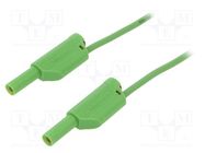 Test lead; 16A; banana plug 4mm,both sides; Len: 1.5m; green SCHÜTZINGER