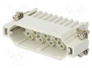 Connector: HDC; contact insert; male; S-D; PIN: 25; size 16A; 10A 