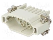 Connector: HDC; contact insert; male; S-D; PIN: 15; size 10A; 10A 