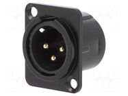 Connector: XLR; socket; male; PIN: 3; straight; soldering; black CLIFF