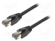 Patch cord; S/FTP; Cat 8.1; stranded; Cu; LSZH; black; 0.5m; 26AWG LOGILINK