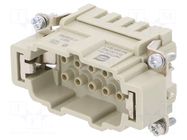 Connector: HDC; contact insert; male; 16A; 830V; Han Hv E®; crimped HARTING