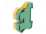Splice terminal: rail; screw terminal; yellow-green; wemid; 35mm2 WEIDMÜLLER