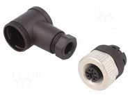 Connector: M12; plug; PIN: 4; female; angled 90°; screw terminal WEIDMÜLLER