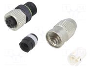 Connector: M12; plug; PIN: 4; female; straight; IDC; for cable WEIDMÜLLER