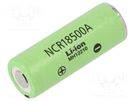 Re-battery: Li-Ion; 18500; 3.7V; 2040mAh; Ø18.6x50mm; 3.8A PANASONIC