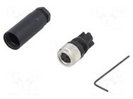 Connector: M8; female; PIN: 3; straight; for cable; plug; 4A; IP67 WEIDMÜLLER