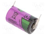 Battery: lithium (LTC); 1/2AA; 3.6V; 900mAh; Ø14.7x25.2mm; 2pin 