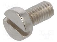 Screw; M2.5x5; 0.45; Head: cheese head; slotted; 0,6mm; brass BOSSARD