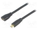 Cable; USB 2.0; USB B micro socket,USB B micro plug; 1m; black LOGILINK