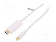Cable; HDMI plug,mini DisplayPort plug; DisplayPort 1.2; 3D,4K LOGILINK