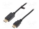 Cable; DisplayPort 1.2; DisplayPort plug,HDMI plug; 1m; black LOGILINK
