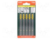 Hacksaw blade-set; wood,chipboard; 74mm; CLEAN WOOD; 5pcs. METABO