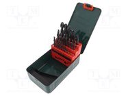 Drill set; for metal; high speed steel ruled HSS-R; metal case METABO