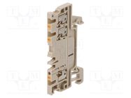 Splice terminal: rail; 1.5mm2; ways: 1; terminals: 3; beige; wemid WEIDMÜLLER