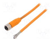 Connection lead; M12; PIN: 4; straight; 5m; plug; 240VAC; 4A; IP67 LUMBERG AUTOMATION