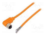 Connection lead; M12; PIN: 4; angled; 5m; plug; 240VAC; 4A; RKWTS 