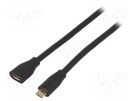 Cable; USB 2.0; USB B micro socket,USB B micro plug; 3m; black LOGILINK