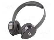 Headphones with microphone; black; Jack 3,5mm; headphones; 1.2m QOLTEC