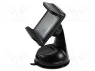 Car holder; black; for dashboard,for windscreen; 4÷6" LOGILINK