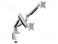 Monitor holder; 9kg; 13÷32"; Arm len: 525mm; for two monitors LOGILINK