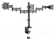 Monitor holder; 8kg; 13÷27"; Arm len: 746mm; for three monitors LOGILINK