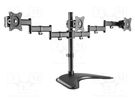 Monitor holder; 8kg; 13÷27"; Arm len: 746mm; for three monitors LOGILINK