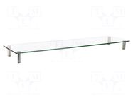 Monitor stand; 20kg; metal,steel,glass; Dim: 1000x260x93mm LOGILINK
