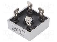 Bridge rectifier: single-phase; Urmax: 600V; If: 15A; Ifsm: 300A 