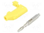 Connector: 4mm banana; plug; 32A; 33VAC; 70VDC; yellow; 3mΩ; 2.5mm2 SCHÜTZINGER