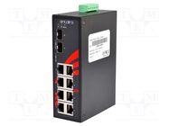 Switch Ethernet; unmanaged; Number of ports: 10; 12÷48VDC; RJ45 ANTAIRA