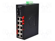 Switch Ethernet; unmanaged; Number of ports: 12; 12÷48VDC; RJ45 ANTAIRA