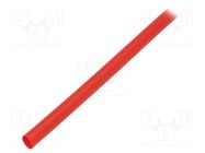 Heat shrink sleeve; thin walled; 3: 1; 6mm; L: 1m; red; GTI 3000 3M